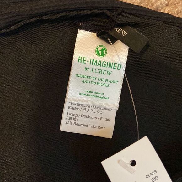 NWT J.Crew Ribbed high-rise cheeky bikini bottom in black size Small - Picture 7 of 7